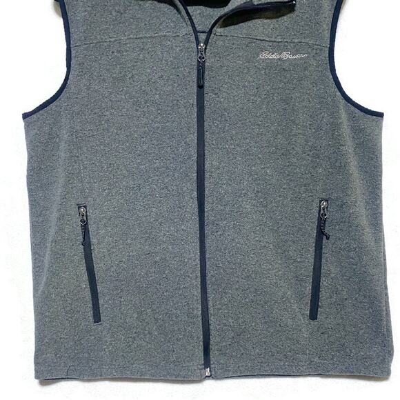 Eddie Bauer Zip Up Vest Men's Size Medium Gray With Pockets Polyester - Picture 4 of 7